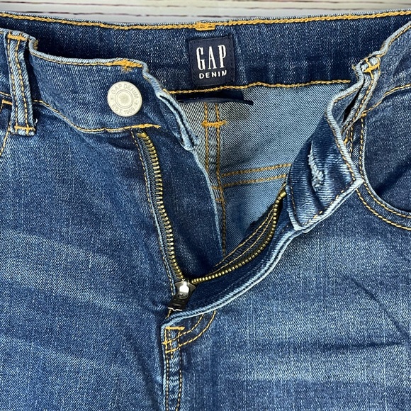 GAP Stretch Straight Distressed Denim Blue Jeans Size 16 Husky Boys EUC - Picture 10 of 15